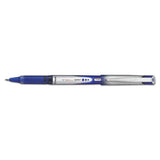 Vball Grip Liquid Ink Stick Roller Ball Pen, .7mm, Blue Ink, Blue-silver Barrel, Dozen
