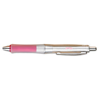 Dr. Grip Center Of Gravity Retractable Ballpoint Pen, 1mm, Black Ink, Silver-pink Barrel