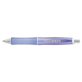 Dr. Grip Frosted Retractable Ballpoint Pen, 1mm, Black Ink, Purple Barrel