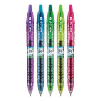 B2p Bottle-2-pen Recycled Retractable Gel Pen, 0.7mm, Assorted Ink-barrel, 5-pack