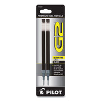 Refill For Pilot G2 Gel Ink Pens, Ultra Fine Point, Black Ink, 2-pack