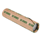 Preformed Tubular Coin Wrappers, Dimes, $5, 1000 Wrappers-carton