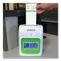 Hn1500 Electronic Non-calculating Time Clock Bundle, Lcd Display, Beige-green