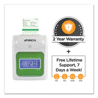 Hn1500 Electronic Non-calculating Time Clock Bundle, Lcd Display, Beige-green