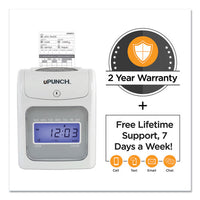 Hn2500 Electronic Calculating Time Clock Bundle, Lcd Display, Beige-gray