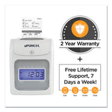 Hn2500 Electronic Calculating Time Clock Bundle, Lcd Display, Beige-gray