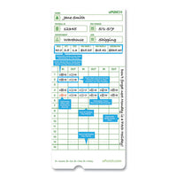 Time Clock Cards For Upunch Hn3000, Two Sides, 7.37 X 3.37, 50-pack