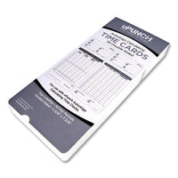 Time Clock Cards For Upunch Hn4000, Two Sides, 7.37 X 3.37, 50-pack