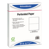 Perforated And Punched Paper, 20 Lb Bond Weight, 8.5 X 11, White, 500-ream, 5 Reams-carton