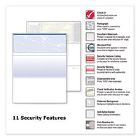 Security Business Checks, 11 Features, 8.5 X 11, Blue Marble Top, 500-ream