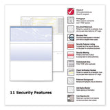 Security Business Checks, 11 Features, 8.5 X 11, Blue Marble Top, 500-ream