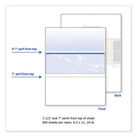 Standard Security Check, 11 Features, 8.5 X 11, Blue Marble Middle, 500-ream