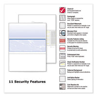 Standard Security Check, 11 Features, 8.5 X 11, Blue Marble Middle, 500-ream