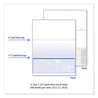 Standard Security Check, 11 Features, 8.5 X 11, Blue Marble Bottom, 500-ream