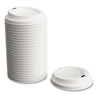 Plastic Hot Cup Lids, Fits 8 Oz Cups, White, 50-pack