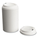 Plastic Hot Cup Lids, Fits 8 Oz Cups, White, 50-pack