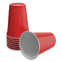 Plastic Cold Cups, 16 Oz, Red, 50-pack