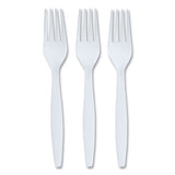 Heavyweight Plastic Cutlery, Fork, White, 100-pack