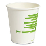 Eco-id Compostable Paper Hot Cups, 10 Oz, White-green, 50-pack