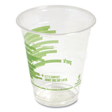 Eco-id Compostable Pla Corn Plastic Cold Cups, 12 Oz, Clear-green, 50-pack, 6 Packs-carton