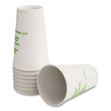 Eco-id Compostable Paper Hot Cups, 16 Oz, White-green, 50-pack, 6 Packs-carton