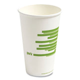 Eco-id Compostable Paper Hot Cups, 16 Oz, White-green, 50-pack, 6 Packs-carton