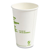 Eco-id Compostable Paper Hot Cups, 16 Oz, White-green, 50-pack, 6 Packs-carton