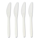 Eco-id Compostable Cutlery, Knife, White, 300-pack