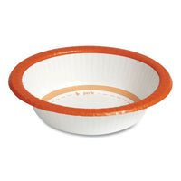 Heavy-weight Paper Bowls, 12 Oz, White-orange, 125-pack, 4 Packs-carton