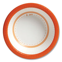 Heavy-weight Paper Bowls, 12 Oz, White-orange, 125-pack, 4 Packs-carton
