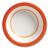 Heavy-weight Paper Bowls, 12 Oz, White-orange, 125-pack, 4 Packs-carton