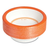 Heavy-weight Paper Bowls, 12 Oz, White-orange, 125-pack, 4 Packs-carton