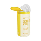 Disinfecting Wipes, Lemon, 7 X 8, 75 Wipes-canister, 6 Canisters-carton