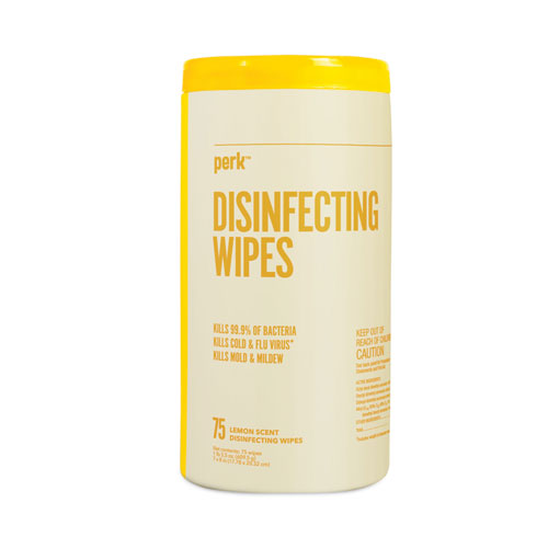 Disinfecting Wipes, Lemon, 7 X 8, 75 Wipes-canister, 6 Canisters-carton