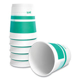 Insulated Paper Hot Cups, 10 Oz, White-teal, 40-pack