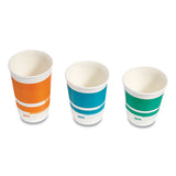 Insulated Paper Hot Cups, 10 Oz, White-teal, 40-pack