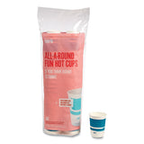 Insulated Paper Hot Cups, 12 Oz, White-blue, 40-pack