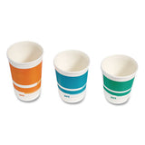 Insulated Paper Hot Cups, 16 Oz, White-orange, 30-pack
