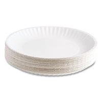 Economy Paper Plates, 9" Dia, White, 100-pack