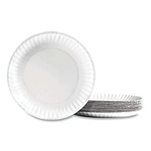 Economy Paper Plates, 9" Dia, White, 100-pack