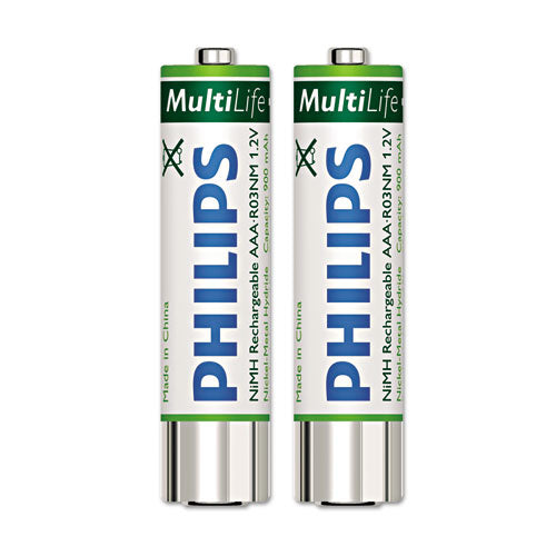 Rechargeable Nimh Batteries, Aaa, 2-pack