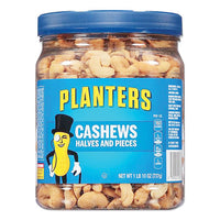 Salted Cashew Halves And Pieces, 26 Oz Canister