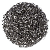 Stainless Steel Scrubbers, Large, Steel Gray, 12 Scrubbers-bag, 6 Bags-carton