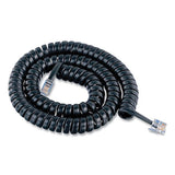 Coiled Phone Cord, Plug-plug, 12 Ft, Black