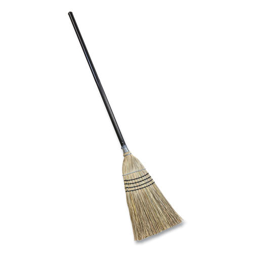Bulldozer Heavy-duty Outdoor Broom, Natural-fiber Bristles, 54" Overall Length, Black-natural