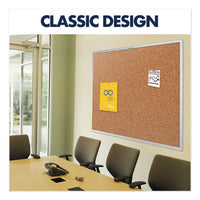 Classic Series Cork Bulletin Board, 36 X 24, Silver Aluminum Frame