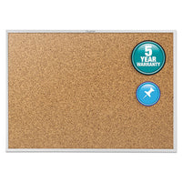 Classic Series Cork Bulletin Board, 60 X 36, Silver Aluminum Frame