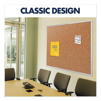 Classic Series Cork Bulletin Board, 60 X 36, Silver Aluminum Frame