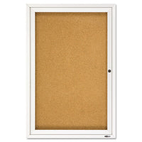 Enclosed Bulletin Board, Natural Cork-fiberboard, 24 X 36, Silver Aluminum Frame