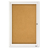 Enclosed Bulletin Board, Natural Cork-fiberboard, 24 X 36, Silver Aluminum Frame